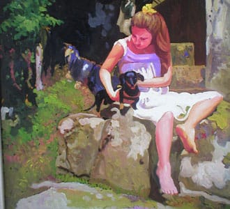 Niña con perrito