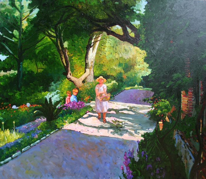 Los hijos de Fader en el jardin