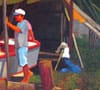 Detalhe de Canoa del pescador