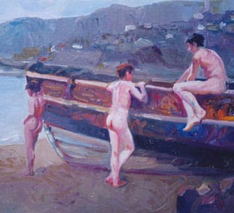 Adolecentes en la costa de Portugal