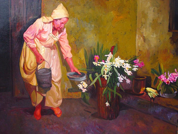 Regando orquideas