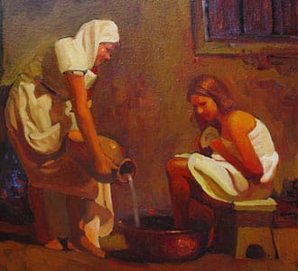 Veronica en el baño